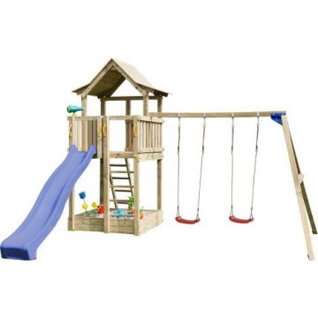 Spatiu De Joaca Blue Rabbit Pagoda cu tobogan si Swing Modul